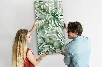 Tablă cu marker cu model de frunze în acuarelă