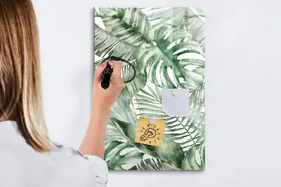 Tablă cu marker cu model de frunze în acuarelă