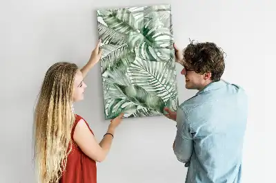 Tablă cu marker cu model de frunze în acuarelă