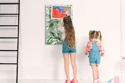 Tablă cu marker cu model de frunze în acuarelă