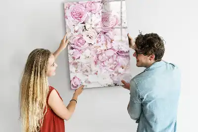 Tablă magnetică de scris cu model trandafiri