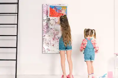 Tablă magnetică de scris cu model trandafiri