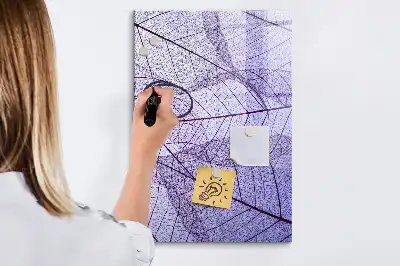 Tablă magnetică de scris cu model textură de frunză