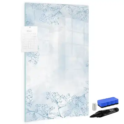 Tablă magnetică de scris cu model schiță de floare