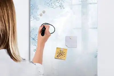 Tablă magnetică de scris cu model schiță de floare