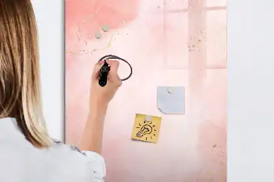 Tablă magnetică de scris cu model marmură roz