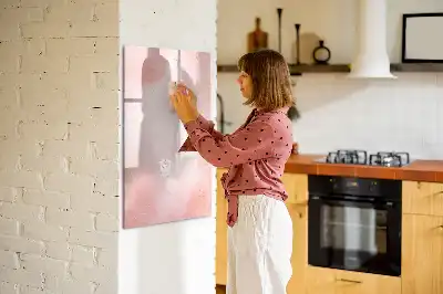 Tablă magnetică de scris cu model marmură roz