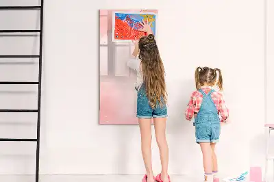 Tablă magnetică de scris cu model marmură roz