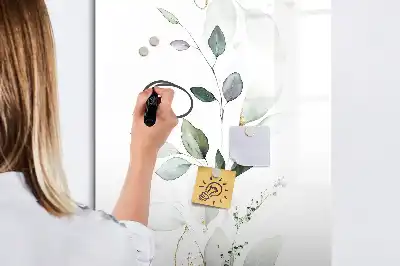 Tablă magnetică pentru scris cu model frunze de papură