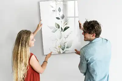 Tablă magnetică pentru scris cu model frunze de papură