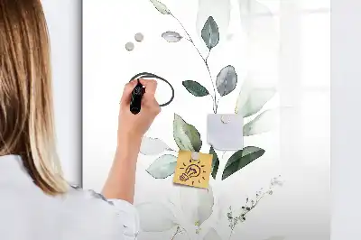 Tablă magnetică pentru scris cu model frunze de papură