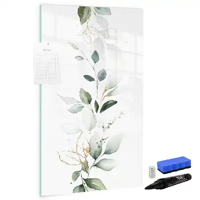Tablă magnetică pentru scris cu model frunze de papură
