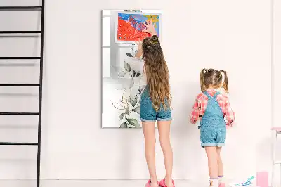 Tablă magnetică pentru scris cu model frunze de papură