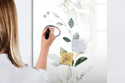 Tablă magnetică pentru scris cu model frunze de papură