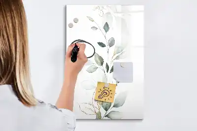 Tablă magnetică pentru scris cu model frunze de papură