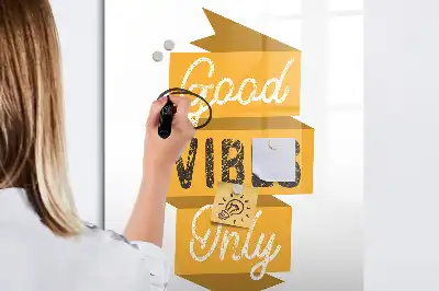 Tablă magnetică pentru scris cu marker cu mesajul Numai vibrații bune