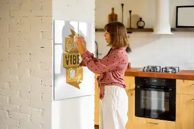 Tablă magnetică pentru scris cu marker cu mesajul Numai vibrații bune