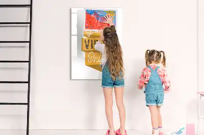 Tablă magnetică pentru scris cu marker cu mesajul Numai vibrații bune