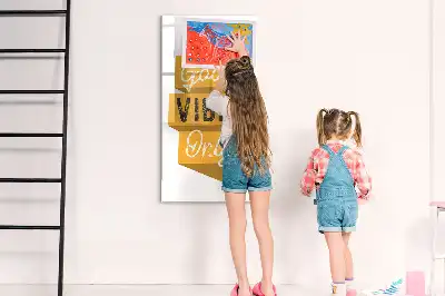 Tablă magnetică pentru scris cu marker cu mesajul Numai vibrații bune