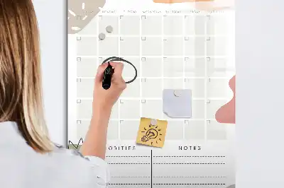 Tablă magnetică de scris planificator lunar