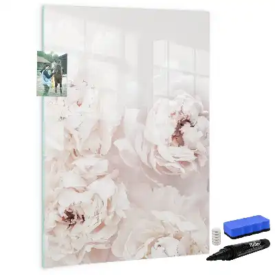 Tablă magnetică de scris cu model de trandafiri bujori