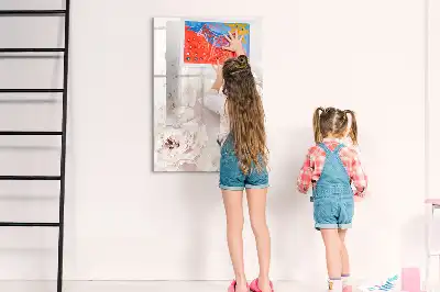 Tablă magnetică de scris cu model de trandafiri bujori