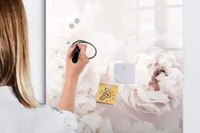 Tablă magnetică de scris cu model de trandafiri bujori