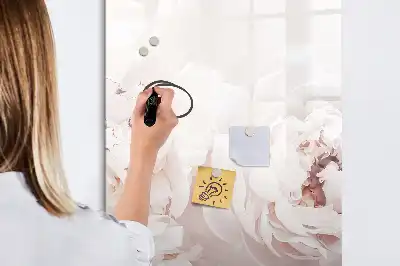 Tablă magnetică de scris cu model de trandafiri bujori