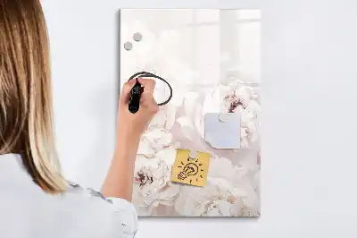 Tablă magnetică de scris cu model de trandafiri bujori