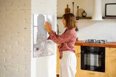 Tablă magnetică de scris cu model de trandafiri bujori