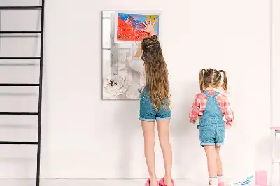 Tablă magnetică de scris cu model de trandafiri bujori
