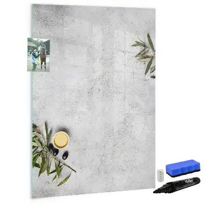 Tablă cu marker cu model beton și măsline