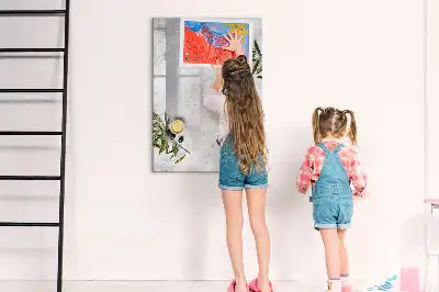 Tablă cu marker cu model beton și măsline