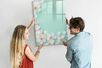 Tablă magnetică de scris cu model de flori înflorite
