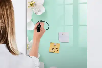 Tablă magnetică de scris cu model de flori înflorite