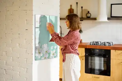 Tablă magnetică de scris cu model de flori înflorite
