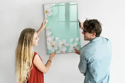 Tablă magnetică de scris cu model de flori înflorite