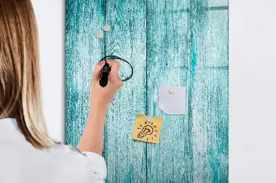 Tablă magnetică de scris cu ramă din lemn albastru