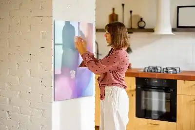 Tablă cu marker cu model pene pastelate