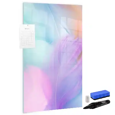Tablă cu marker cu model pene pastelate