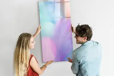 Tablă cu marker cu model pene pastelate