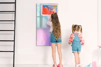 Tablă cu marker cu model pene pastelate