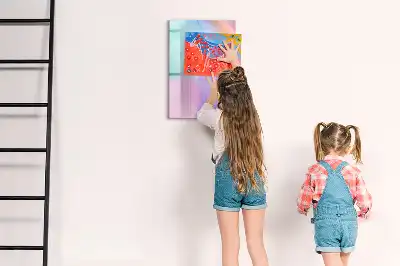 Tablă cu marker cu model pene pastelate