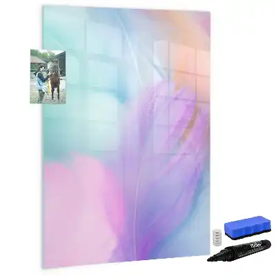 Tablă cu marker cu model pene pastelate
