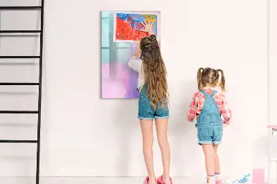 Tablă cu marker cu model pene pastelate