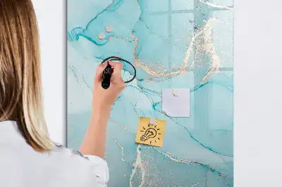 Tablă magnetică de scris cu aspect de marmură decorativă