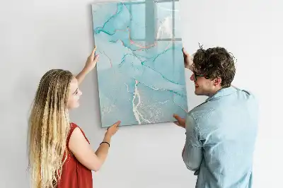Tablă magnetică de scris cu aspect de marmură decorativă