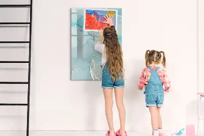 Tablă magnetică de scris cu aspect de marmură decorativă