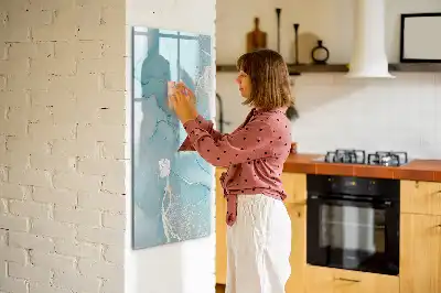 Tablă magnetică de scris cu aspect de marmură decorativă