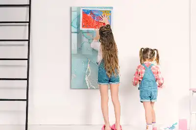 Tablă magnetică de scris cu aspect de marmură decorativă